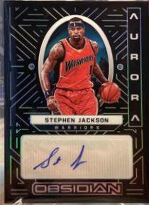 Stephen Jackson #AUR-SJA Basketball Cards 2021 Panini Obsidian Aurora Autographs