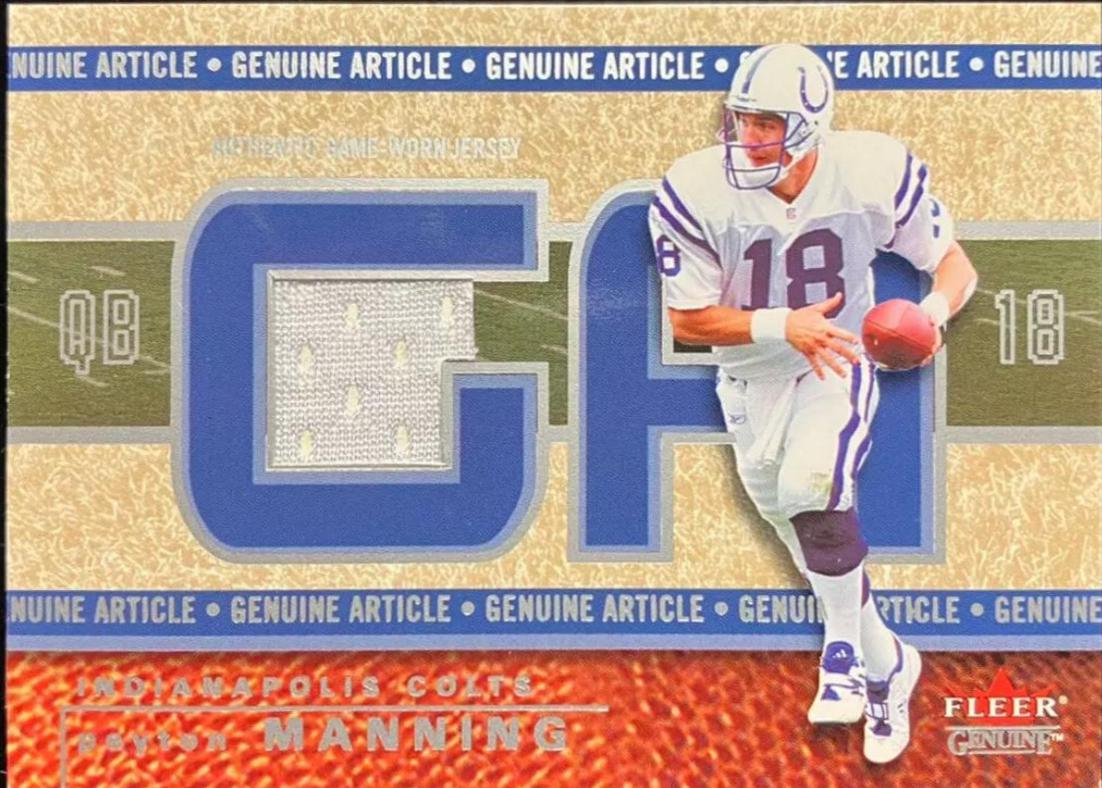 Peyton Manning #GA-PM Football Cards 2002 Fleer Genuine Article