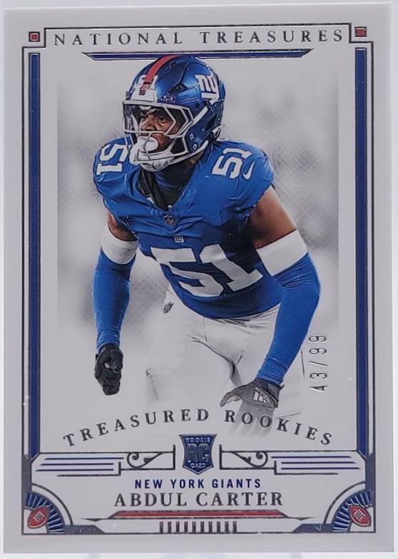 Abdul Carter #29 2025 Panini National Treasures Football Treasured Rookies