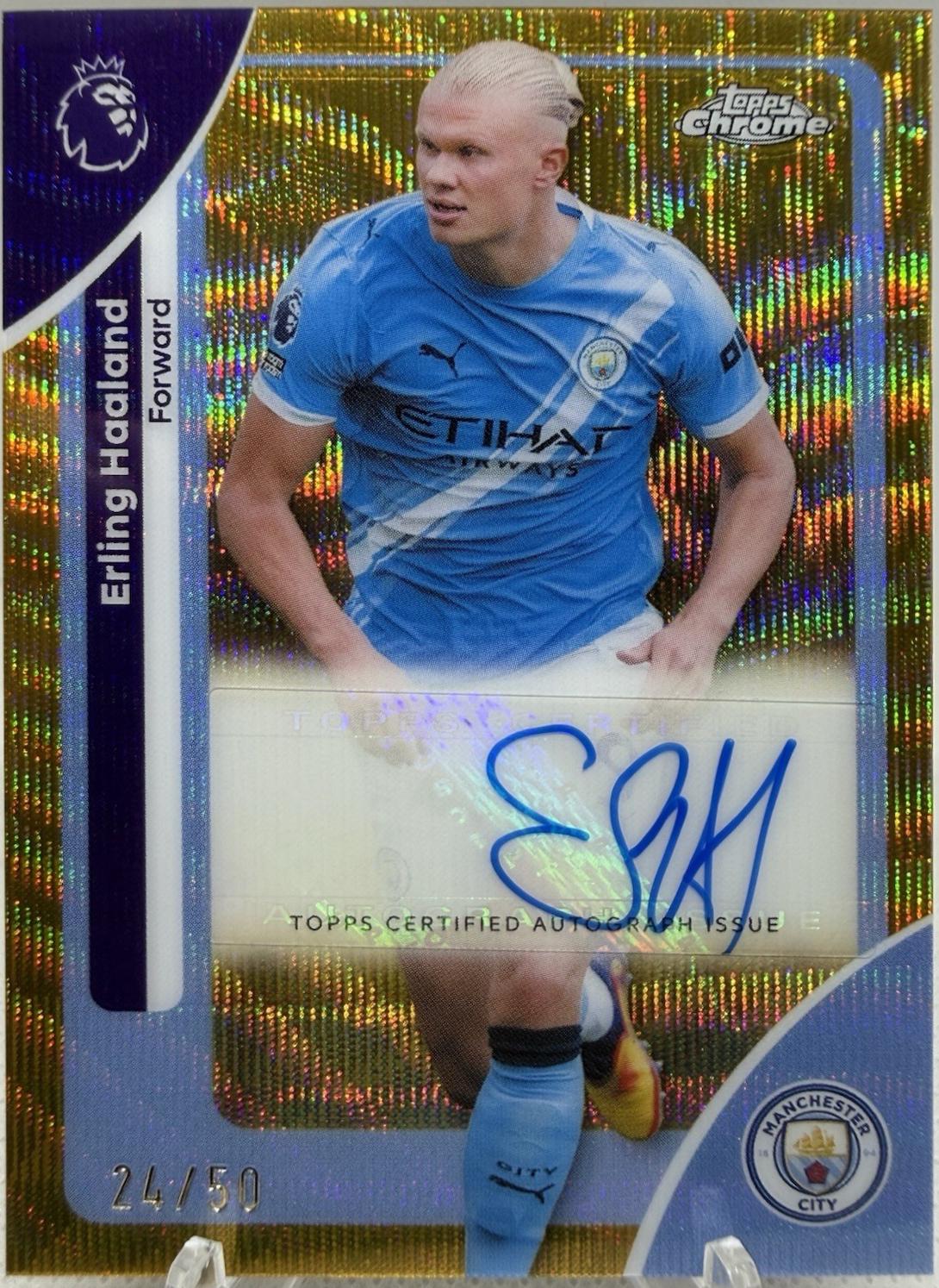 アーリング ハーランド Topps Chrome Gold Ray Wave Erling Haaland [Gold Wave Refractor] #CA-EH Prices | 2026 Topps