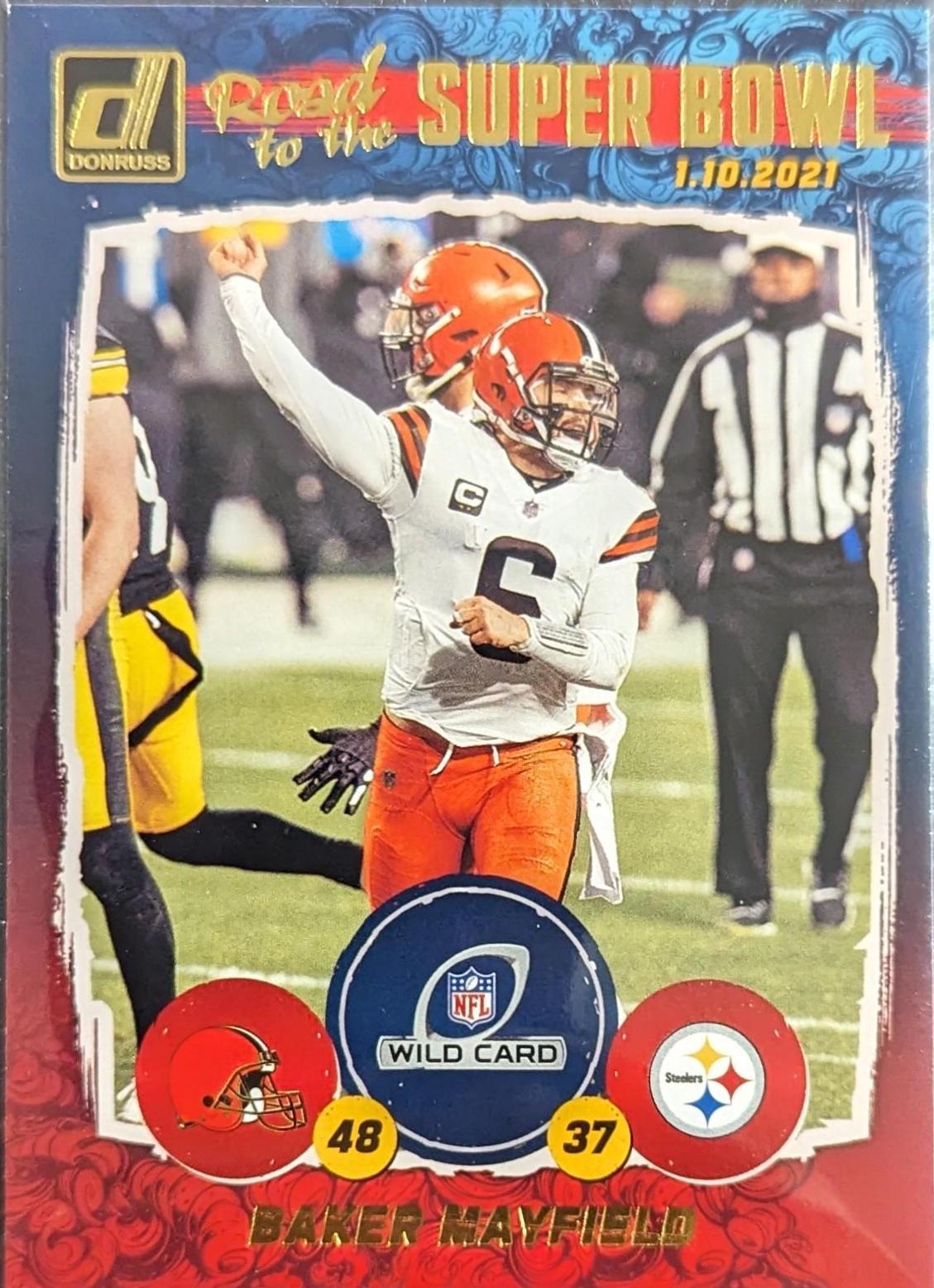 Baker Mayfield #WC3 Football Cards 2021 Panini Donruss Road to the Super Bowl Wild Card