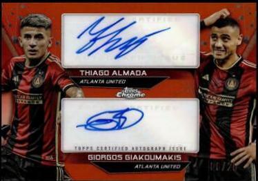 Thiago Almada / Giorgos Giakoumakis #DA-AG Soccer Cards 2024 Topps Chrome MLS Dual Autograph