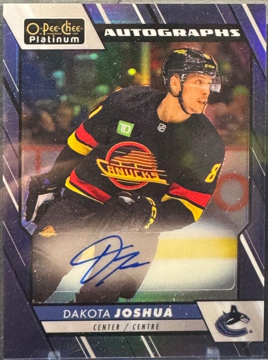 Dakota Joshua #BA-DJ Hockey Cards 2023 O-Pee-Chee Platinum Blue Rainbow Autographs