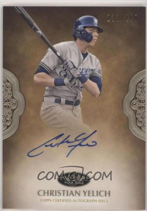 Christian Yelich #PPA-CHY Baseball Cards 2019 Topps Tier One Prime Performers Autographs