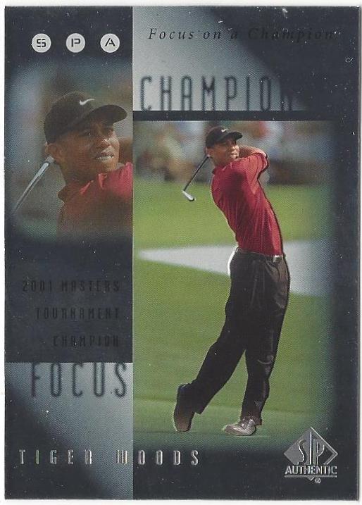 Tiger Woods #FC8 Golf Cards 2001 SP Authentic Focus of a Champion