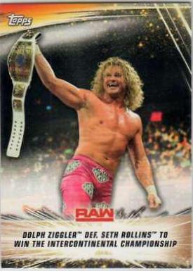 Dolph Ziggler def. Seth Rollins to Win the Intercontinental Championship #76 Wrestling Cards 2019 Topps WWE SummerSlam
