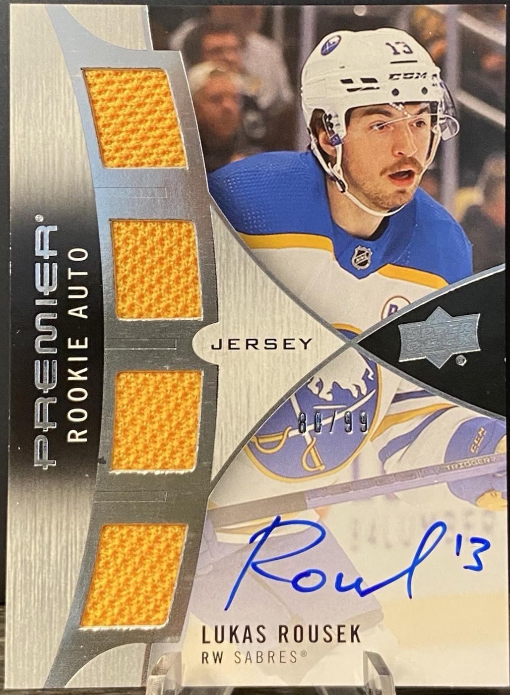Lukas Rousek #PRA-LR Hockey Cards 2023 Upper Deck Premier Rookie Auto Jersey