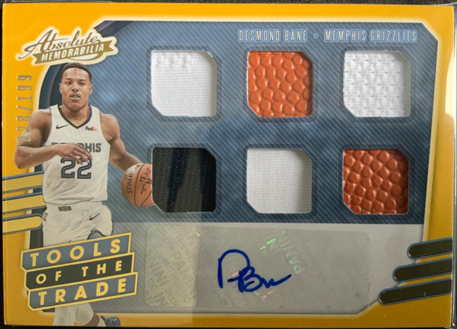 Desmond Bane #TT6-DBA Basketball Cards 2020 Panini Absolute Memorabilia Tools of the Trade Six Swatch Signatures