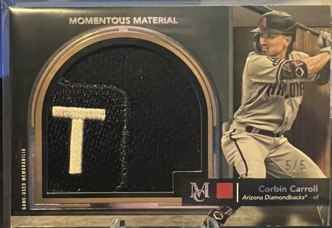 Corbin Carroll #MMJPR-CC Baseball Cards 2024 Topps Museum Collection Momentous Material Jumbo Patch Relic
