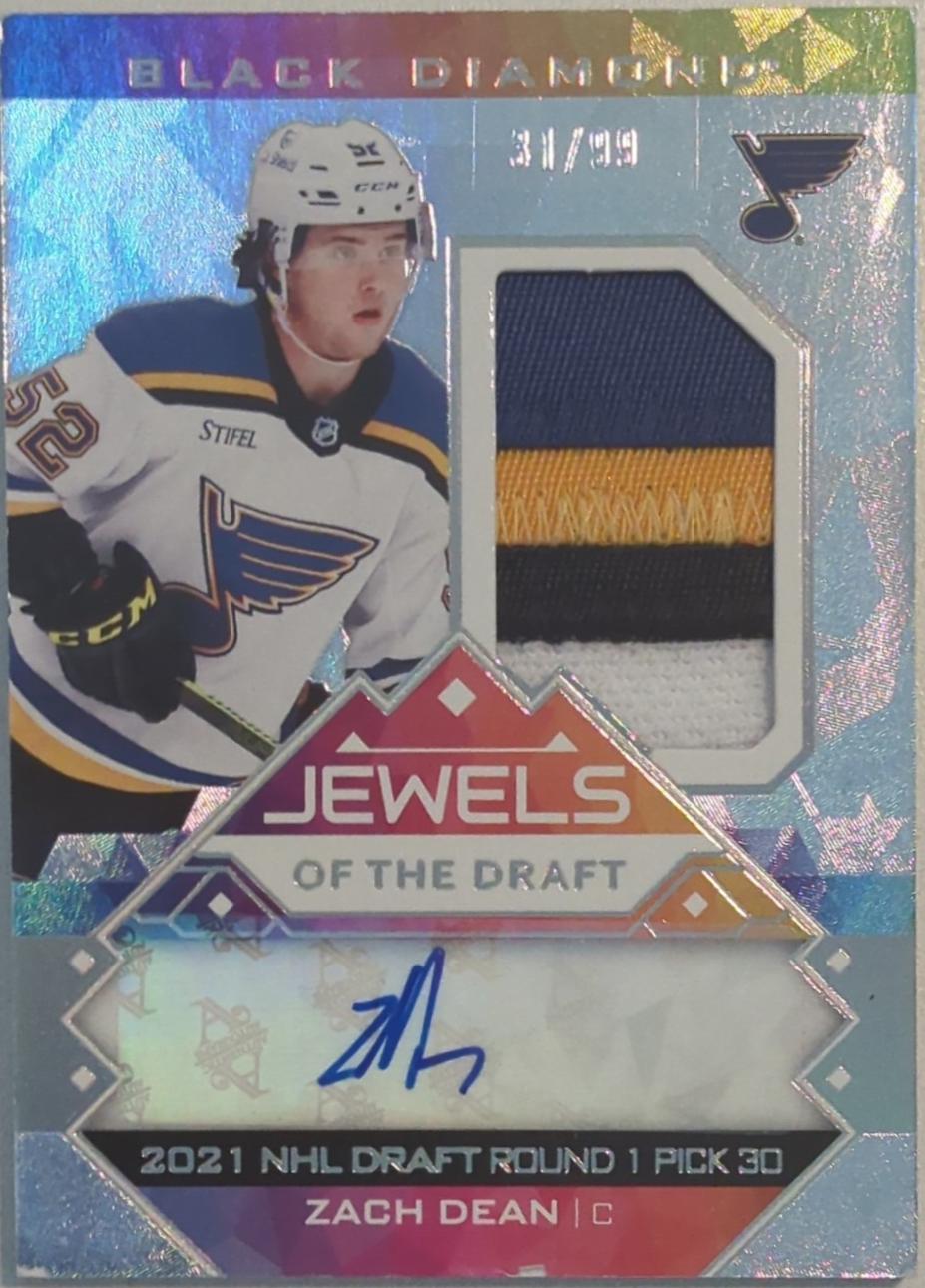 Zach Dean #JD-ZD Hockey Cards 2024 Upper Deck Black Diamond Jewels of the Draft Rookie