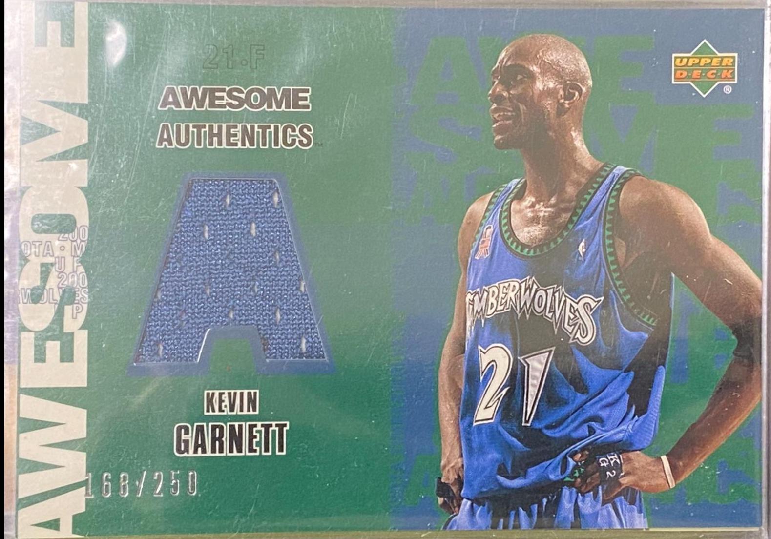 Kevin Garnett #KG-A Basketball Cards 2002 Upper Deck Authentics Awesome Authentics Jersey
