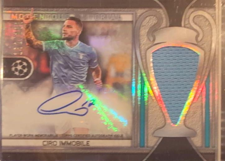 Ciro Immobile #MMJA-CI Soccer Cards 2023 Topps Museum UCL Momentous Material Jumbo Autograph