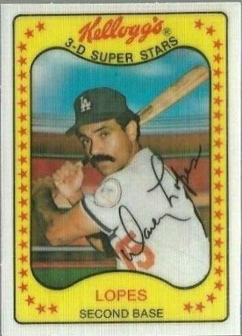 Davey Lopes #29 Baseball Cards 1981 Kellogg's
