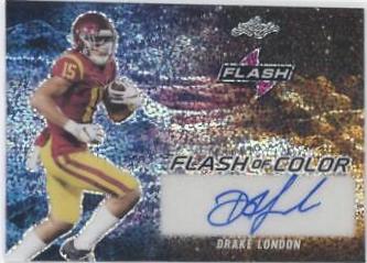 Drake London #FC-DL1 Football Cards 2022 Leaf Flash of Color Autographs