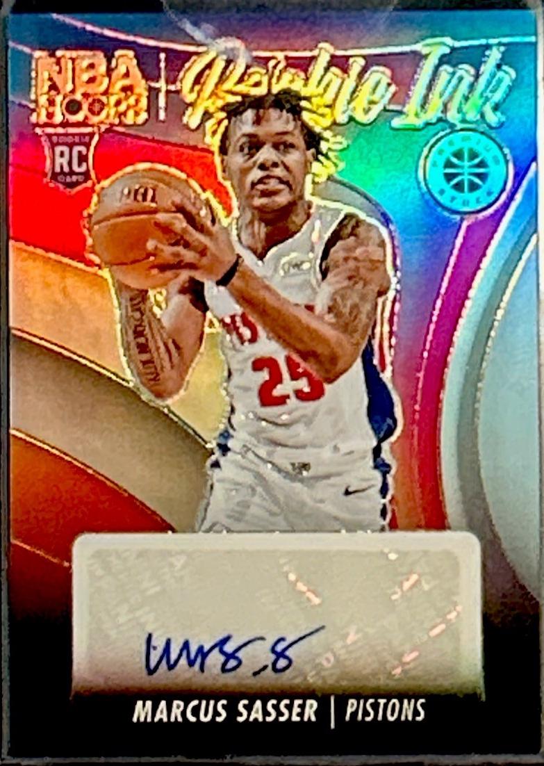 Marcus Sasser #7 Basketball Cards 2023 Panini Hoops Premium Stock Rookie Ink