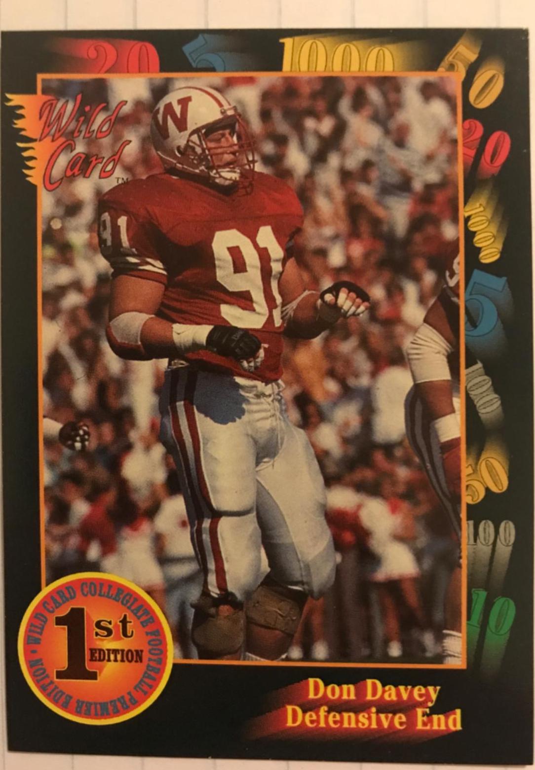 Don Davey #21 Football Cards 1991 Wild Card College Draft Picks