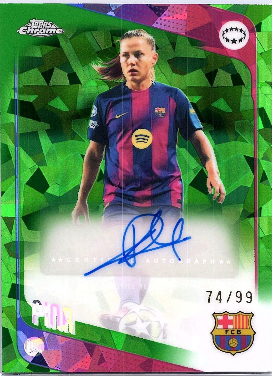 Clàudia Pina #CA-CP 2025 Topps Chrome Sapphire Uwcl Veterans And Rookies Autograph Soccer