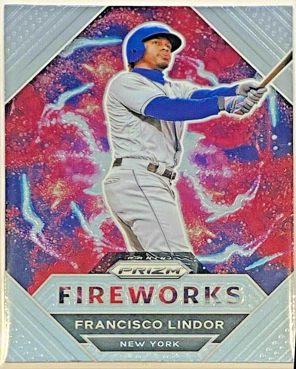 Francisco Lindor #FW5 Baseball Cards 2021 Panini Prizm Fireworks