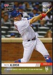 Pete Alonso #MOW-22 Baseball Cards 2019 Topps Now Moment of the Week