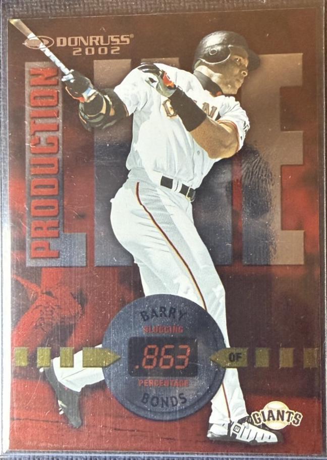 Barry Bonds #PL-21 2002 Donruss Baseball Production Line