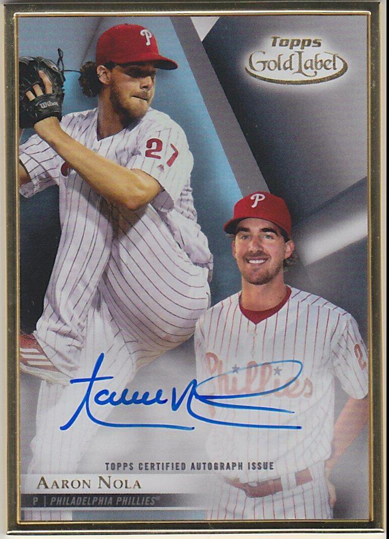 Aaron Nola #FA-AN Baseball Cards 2018 Topps Gold Label Framed Autograph
