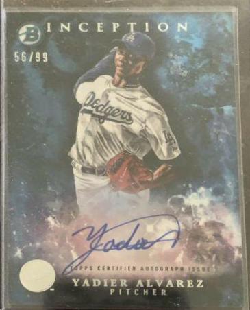 Yadier Alvarez #PA-YA 2016 Bowman Inception Baseball Prospect Autographs