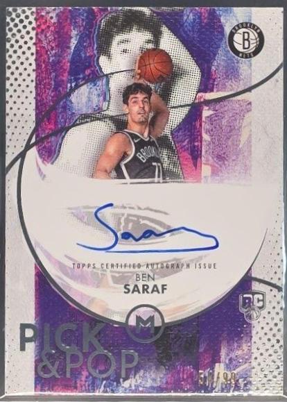 Ben Saraf #PPA-BS 2025-26 Topps Motif Basketball Pick & Pop Art Signatures
