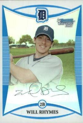 Will Rhymes #BCP108 Baseball Cards 2008 Bowman Chrome Prospects