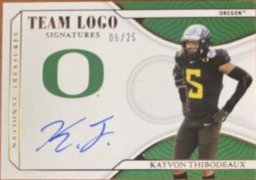 Kayvon Thibodeaux #TL-KTH Football Cards 2022 Panini National Treasures Collegiate Team Logo Signatures