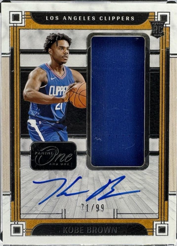Kobe Brown #RJJ-KBW 2023 Panini One And One Rookie Jumbo Jersey Autograph Basketball