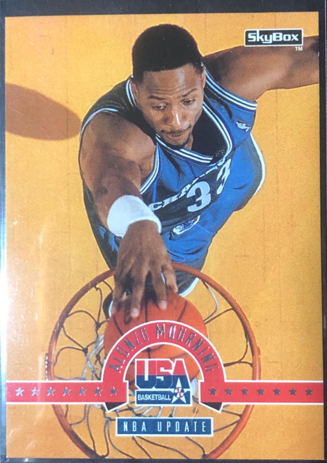 Alonzo Mourning #4 Basketball Cards 1994 Skybox USA Basketball