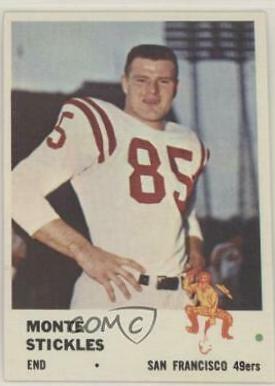 Monty Stickles #62 Football Cards 1961 Fleer