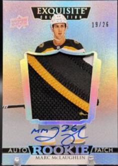Marc McLaughlin #EC-MC Hockey Cards 2022 Upper Deck The Cup Exquisite Rookie Auto Patch