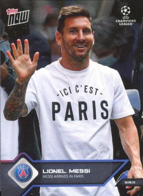 Lionel Messi #11 Soccer Cards 2021 Topps Now UEFA Champions League
