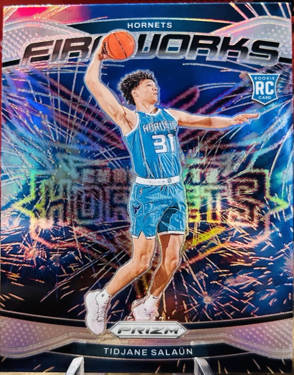 Tidjane Salaun #7 Basketball Cards 2024 Panini Prizm Fireworks