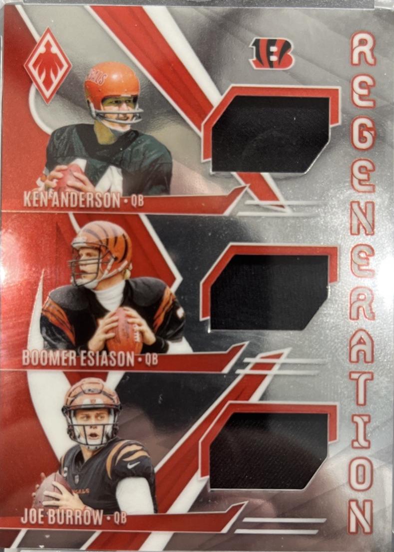 Ken Anderson / Boomer Esiason / Joe Burrow #R-CIN Football Cards 2024 Panini Phoenix Regeneration