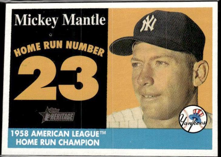 Mickey Mantle #MHRC23 Baseball Cards 2007 Topps Heritage 1958 Home Run Champion
