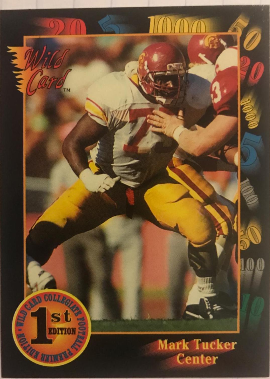 Mark Tucker #110 Football Cards 1991 Wild Card College Draft Picks