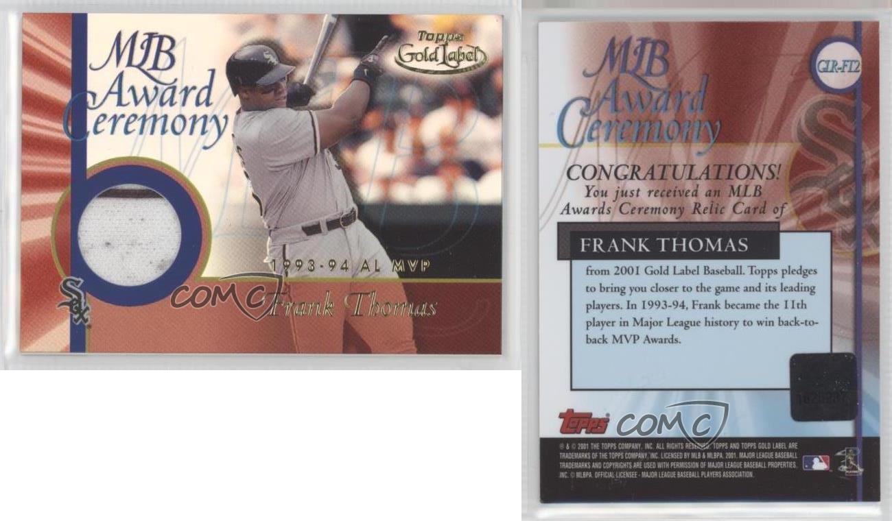 Frank Thomas #GLRF12 Baseball Cards 2001 Topps Gold Label MLB Award Ceremony