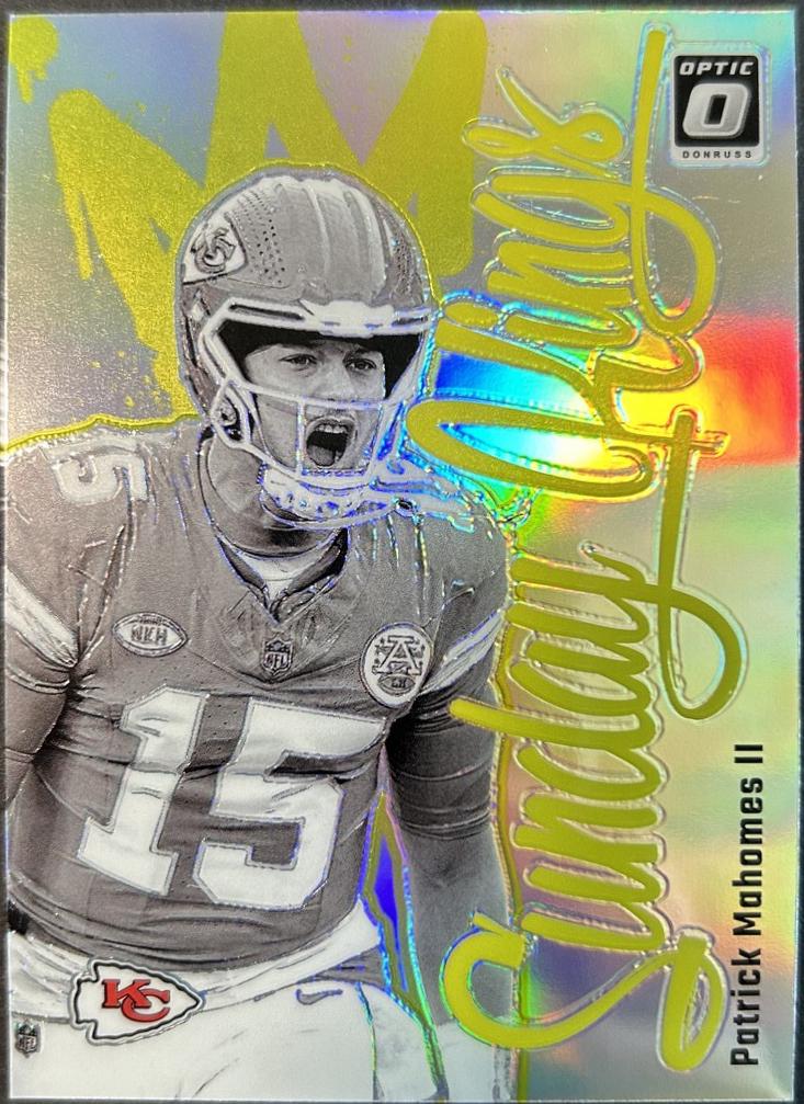 Patrick Mahomes II #1 Football Cards 2024 Panini Donruss Optic Sunday Kings