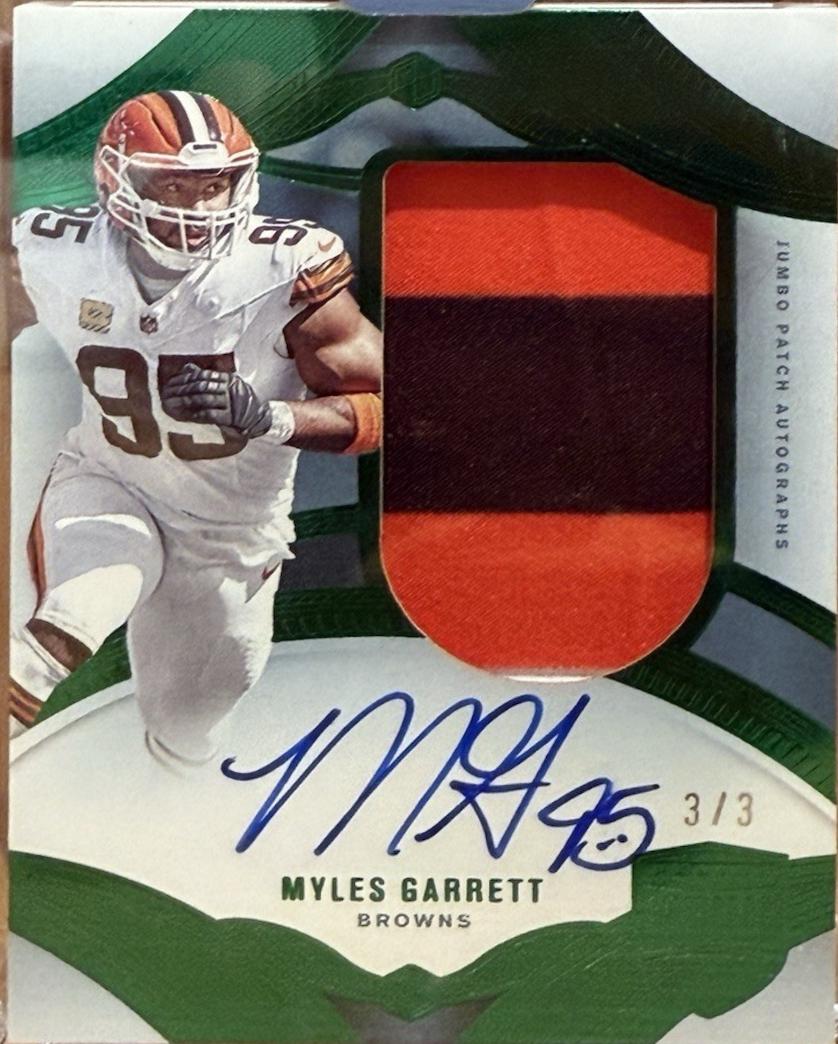 Myles Garrett #3 2024 Panini Eminence Jumbo Patch Autograph Football