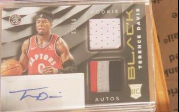 Terence Davis Basketball Cards 2019 Panini Black Rookie Memorabilia Autographs