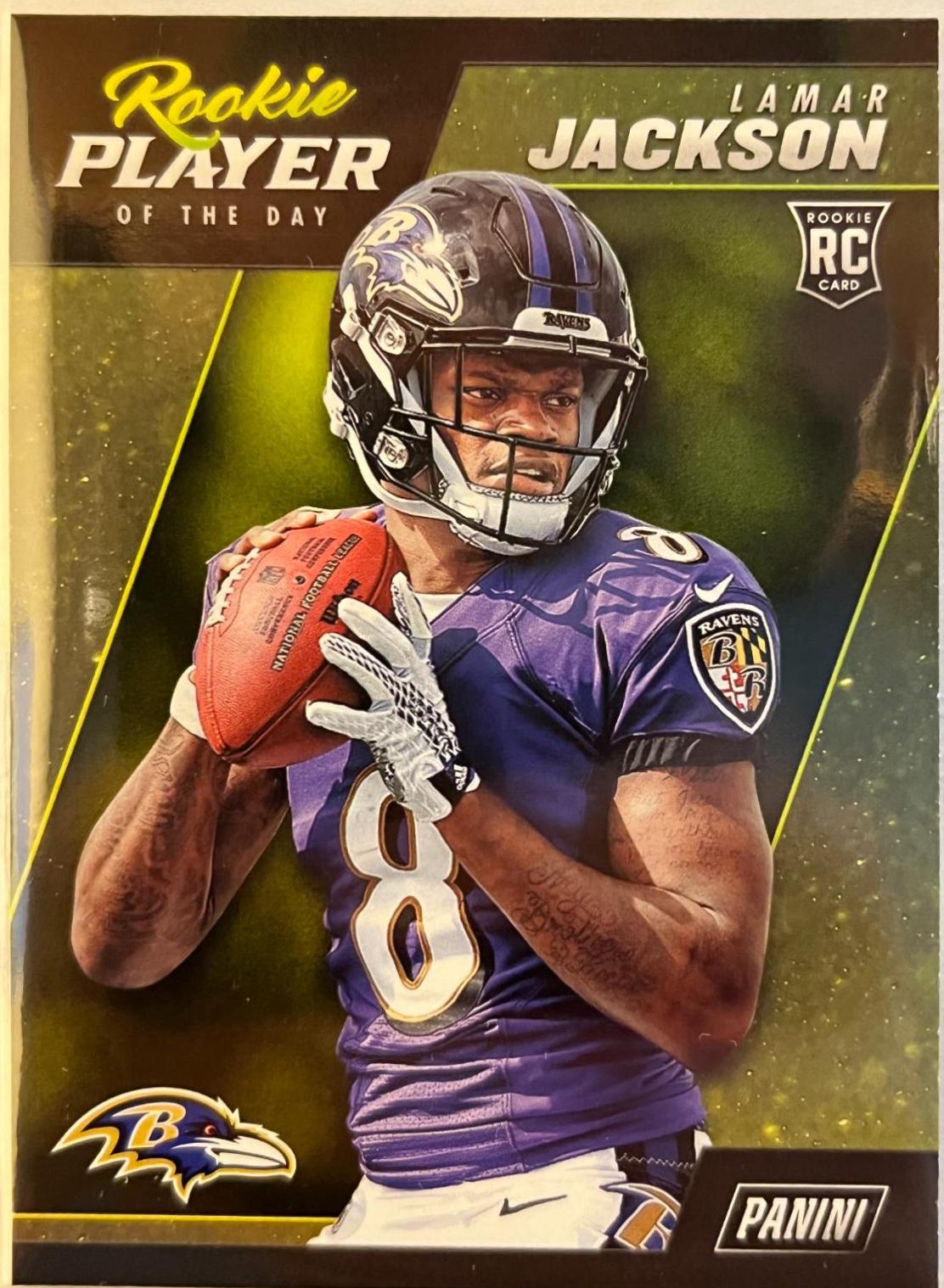Lamar Jackson #R4 Football Cards 2018 Panini Player of the Day Rookie