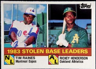 1983 Stolen Base Leaders: Tim Raines / Rickey Henderson