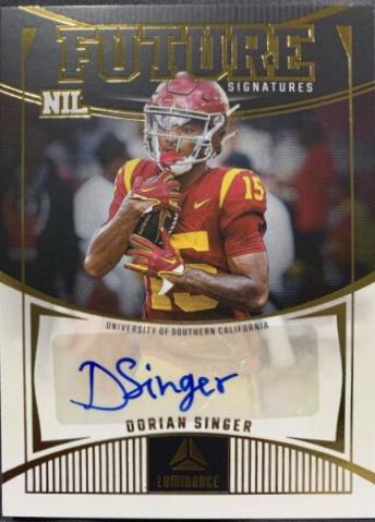 Dorian Singer #FSN-DSR Football Cards 2024 Panini Luminance Future Signature NIL