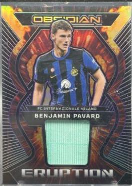Benjamin Pavard #ER-BP Soccer Cards 2023 Panini Obsidian Eruption