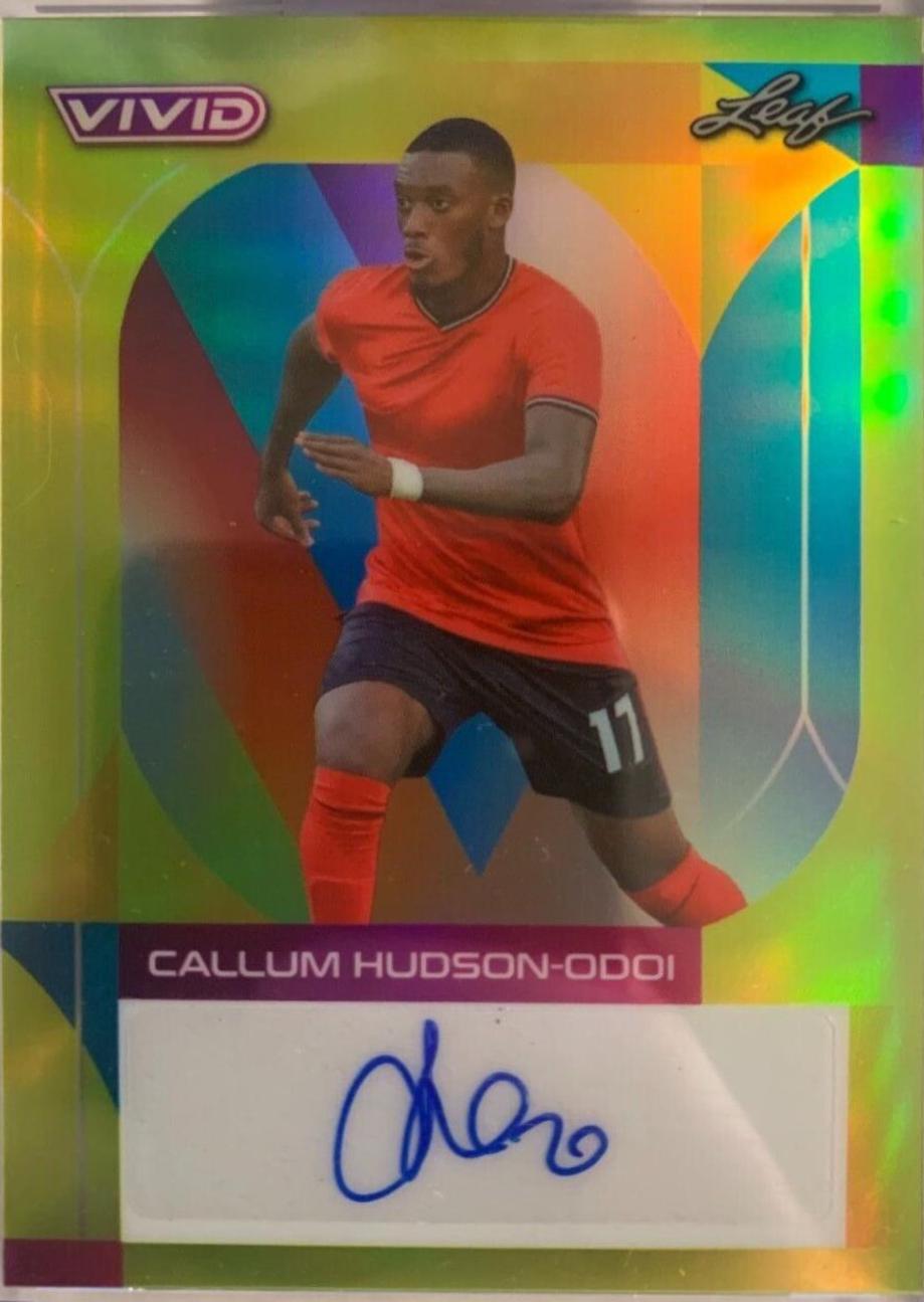 Callum Hudson Odoi #BA-CHO Soccer Cards 2022 Leaf Vivid Autographs