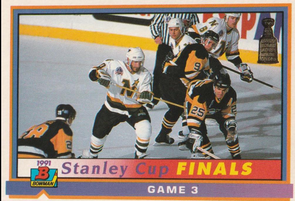 Stanley Cup Finals Game 3 #421 1991-92 Bowman Hockey
