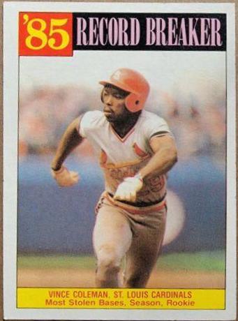 Vince Coleman #201 Baseball Cards 1986 Topps