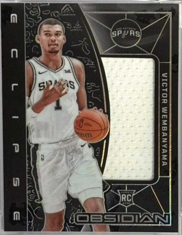 Victor Wembanyama #EM-WEM Basketball Cards 2023 Panini Obsidian Eclipse Material